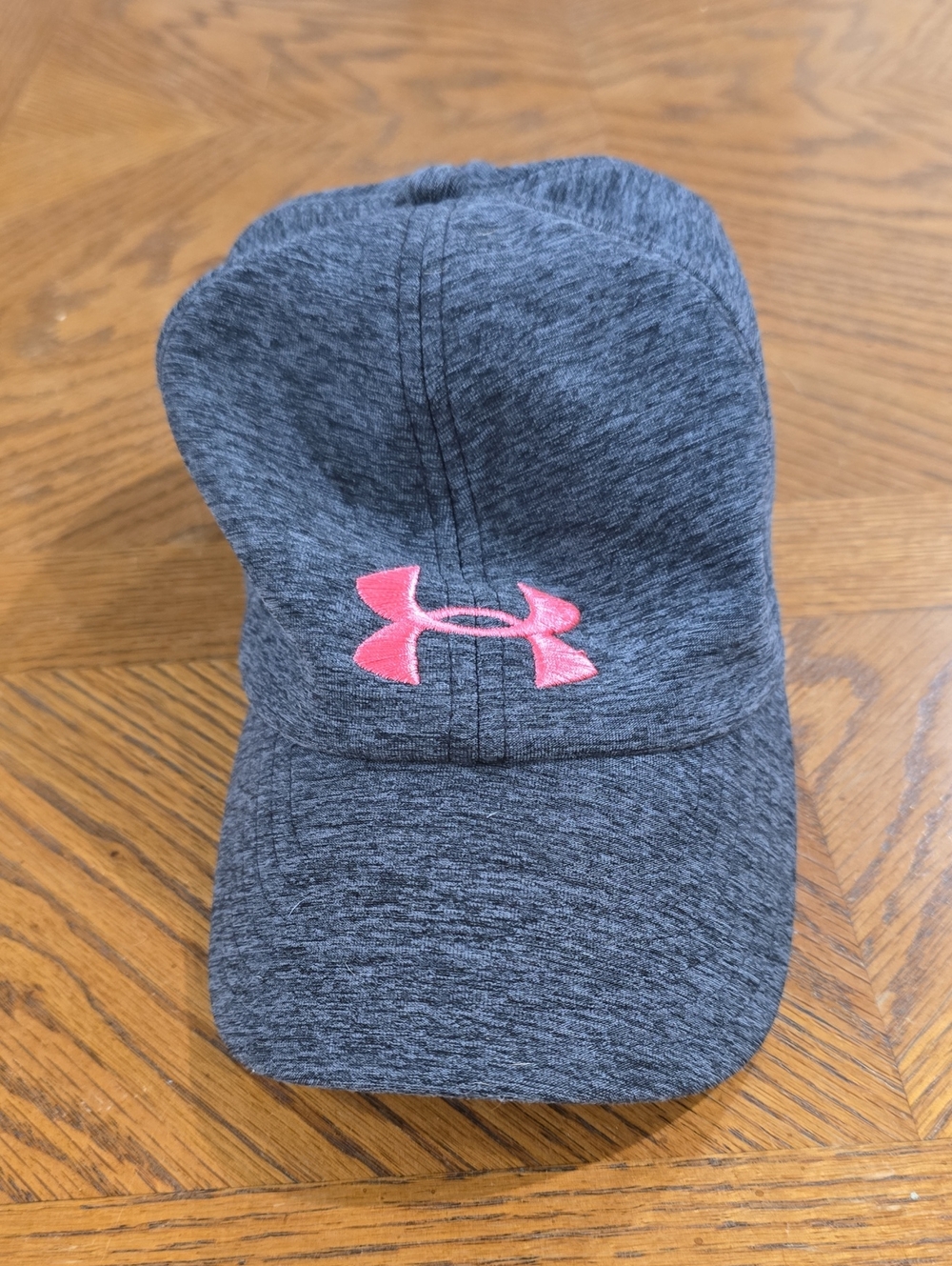 Under Armour Dark Gray Cap with Neon Coral Logo-womens